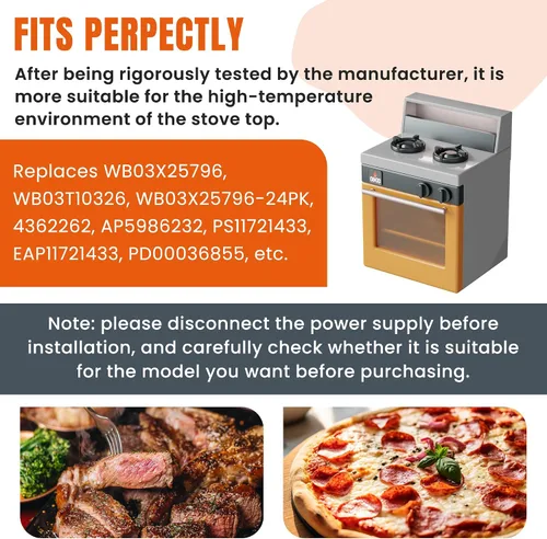 Miniatura 6 de AMI PARTS WB03X25796 Pomo de cocina de gas para perfiles G-E/reemplazo de perillas de estufa de gas, reemplaza WB03T10326 AP5986232 PS11721433