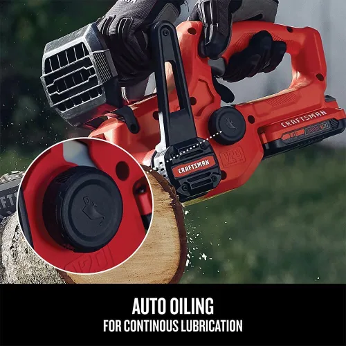 Miniatura 5 de CRAFTSMAN Mini Motosierra, Mini Motosierra Inalámbrica de 10 Pulgadas, Motosierra Eléctrica, Batería V20 y Cargador Incluidos, Cortador de Árboles