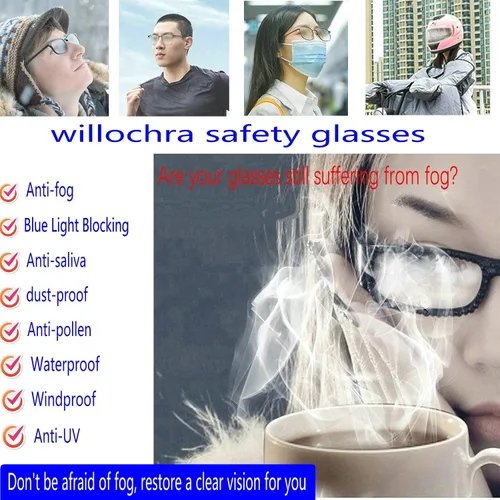 Miniatura 2 de Anteojos de seguridad que no se empañan, con protección UV400, lentes con bloqueo de luz azul para hombres y mujeres, anteojos transparentes