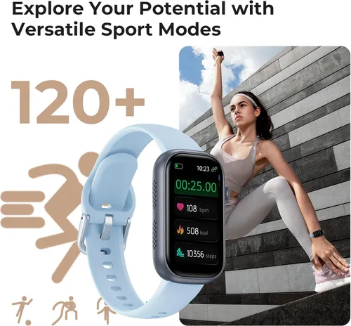 Miniatura 5 de Rastreador de actividad física para hombres y mujeres, frecuencia cardíaca 24/7, SpO2 y monitor de sueño, reloj de salud, contador de pasos