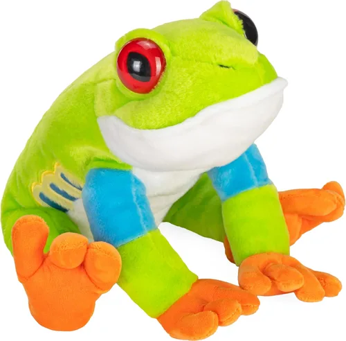 Wild Republic Peluche de rana de árbol de ojos rojos, animal de peluche, regalo para niños, Cuddlekins de 12 pulgadas