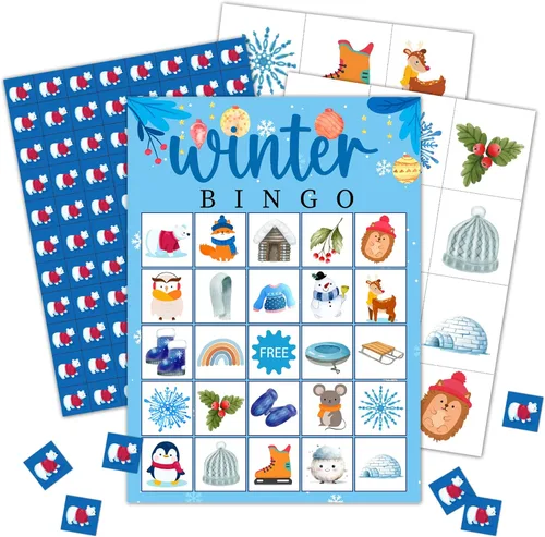 Juegos de fiesta de bingo de Navidad con 24 jugadores, tarjeta de juegos de fiesta de cumpleaños, tarjetas de bingo para actividades familiares,