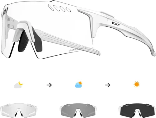 SCVCN Photochromic Cycling Glasses UV400 Protection for Women Men Cycling Glasses TR90 Frame MTB Running Mountain Bike 04 Lente Transparente Marco