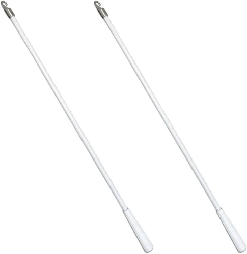 Paquete de 2 varitas ciegas con gancho de metal, varilla inclinable de fibra de vidrio blanca de 12 pulgadas, reemplazo de control de varilla ciega