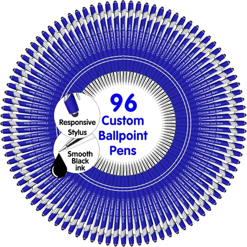 Miniatura 44 de Bolígrafos personalizados a granel con punta de lápiz capacitivo, bolígrafos personalizados de 0.020 in con nombre, logotipo o mensaje grabado