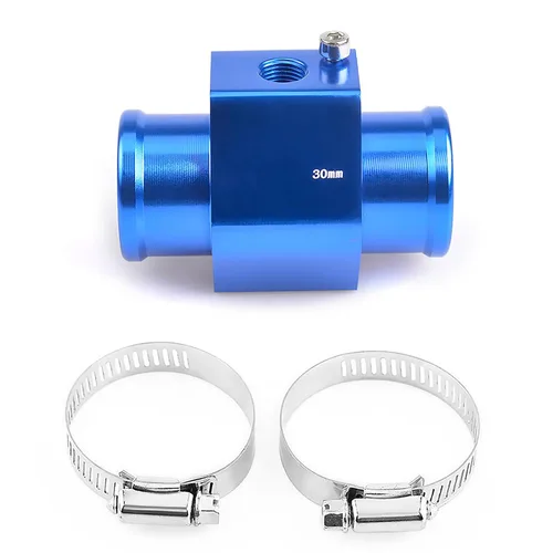 Miniatura 17 de Abrazadera de adaptador de sensor de radiador para tubo de junta de temperatura de agua de aluminio, medidor de temperatura, abrazadera azul de 34 mm