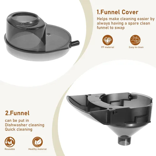 Miniatura 5 de Embudo de repuesto para dispensador de bebé compatible con los modelos Baby Brezza Pro Advanced y Pro Advanced, embudo de repuesto y cubierta, se