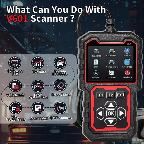 Miniatura 5 de V601 Escáner de Diagnóstico Profesional OBD2 - Lector Rápido de Códigos de Luz de Verificación del Motor, Probador de Voltaje, Preparación I/M
