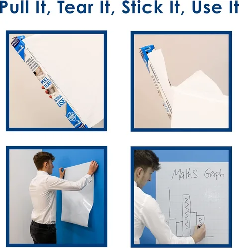 Miniatura 2 de Magic Whiteboards - Hojas de pizarra blanca mágica, 31 1/2 pulgadas de ancho x 23 1/2 pulgadas de alto, 25 hojas (MW2125)