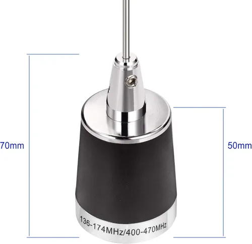Miniatura 5 de Bingfu Antena de radio móvil VHF UHF 144/430MHz Banda dual 136-174MHz 400-470MHz Radio jamón para vehículo Antena de montaje NMO para coche, camión