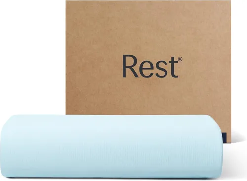 REST® Evercool®+ Sábana encimera, tamaño Cali King/King, azul claro, 104"X108" (solo 1 sábana encimera)