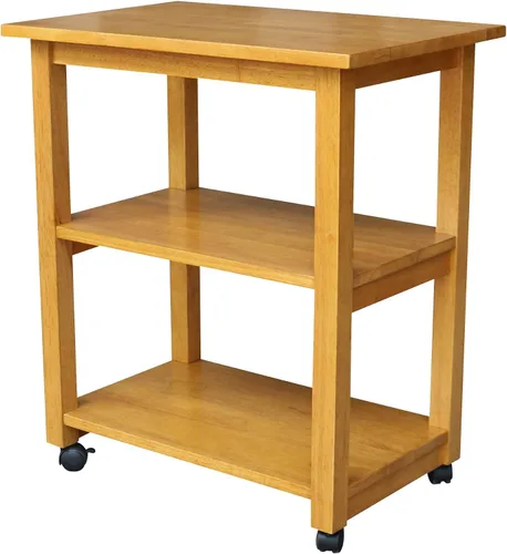 International Concepts - Carrito mediano para microondas, color roble MEDIUM OAK