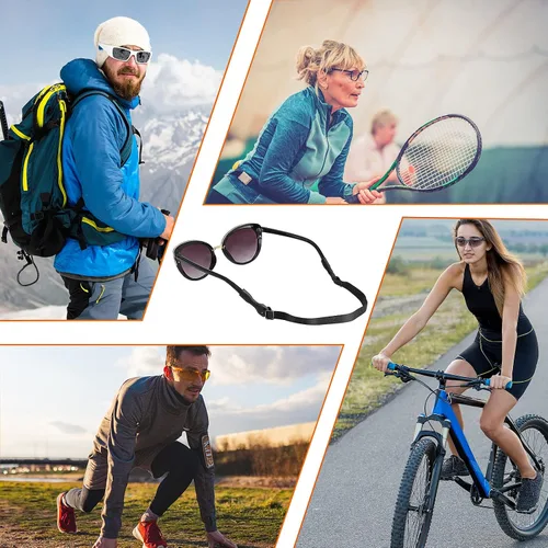 Miniatura 7 de SMARTTOP Correas ajustables para gafas, paquete de 6 correas sin cola, retenedor de gafas, soporte deportivo unisex para lentes de sol (8.2 pulgadas)