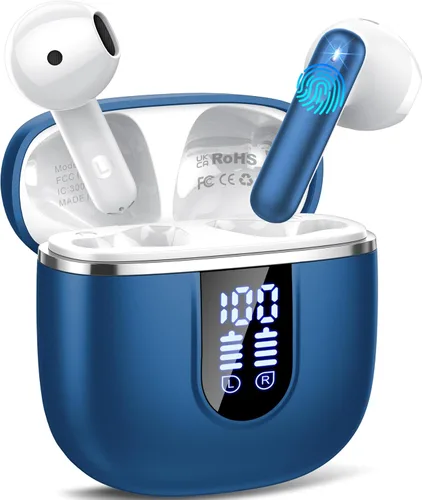 Auriculares inalámbricos, auriculares Bluetooth 5.4 2025 con auriculares estéreo de alta fidelidad 40H con 4 micrófonos ENC con cancelación de