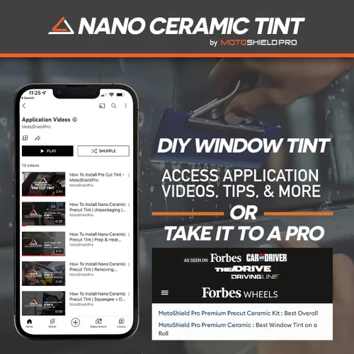 Miniatura 5 de MotoShield Pro - Tinte de cerámica de alta calidad, 0.05 mm de grosor, para ventana de automóvil, con 99 % de reducción de calor por infrarrojos