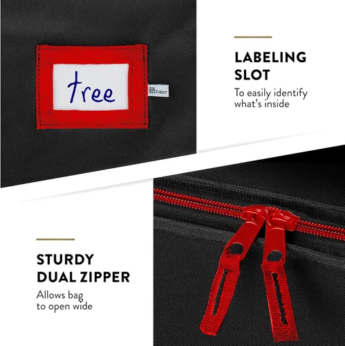 Miniatura 7 de ZOBER Bolsa de almacenamiento para árbol de Navidad con ruedas de tela Oxford 600D, se adapta a árboles artificiales de 7.5 pies, bolsa impermeable