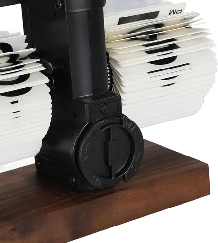 Miniatura 7 de FOSA Reloj de escritorio abatible, reloj mecánico retro vintage con números grandes, reloj de mesa silencioso con base de madera para el hogar