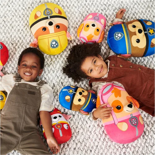Miniatura 7 de Almohada de peluche Paw Patrol Marshall Squish, juguete oficial del exitoso dibujo animado, animal de peluche blando y apretable para niños de 1 año