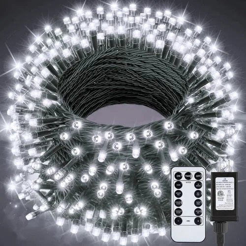 Miniatura 9 de Minetom Luces LED para árbol de Navidad de 50 pies, 1000 luces LED para exteriores, cuerda de petardos para exteriores, 12 modos, temporizador