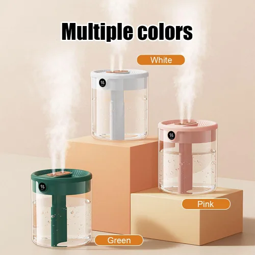 Miniatura 8 de Humidificador, humidificador de escritorio personal USB de 2L con luz nocturna, boquilla doble, humidificador de aire silencioso para el hogar