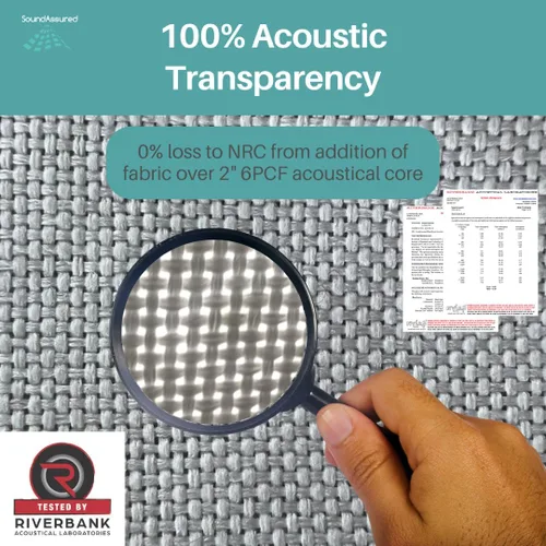 Miniatura 7 de SoundAssured Tela Acústica - Tela Acústicamente Transparente para Hacer Paneles Acústicos - Tela Acústica para Paneles de Sonido DIY (Silver Mist)