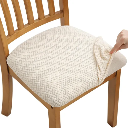 Fuloon Fundas Elásticas para Cojines de Asiento 6 Piezas, Fundas Lavables para Asientos de Sillas, Fundas de Sillas para Comedor, Hotel, Ceremonia,