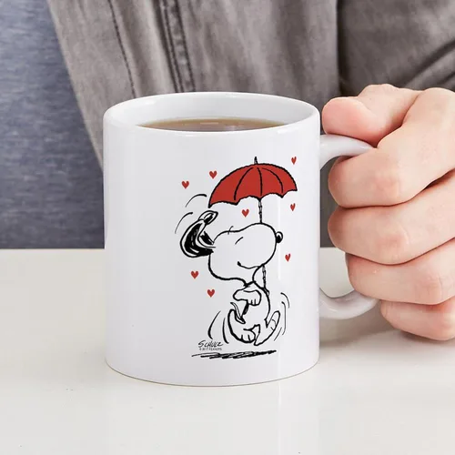 Miniatura 6 de CafePress Peanuts: Snoopy Raining Hearts - Taza de café de cerámica (11.0 fl oz)