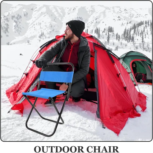 Miniatura 4 de STOBAZA Silla de camping pequeña y plegable ligera, portátil, para exteriores, diseño ergonómico, fácil almacenamiento y transporte para pesca