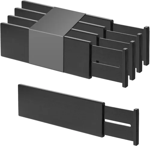 Miniatura 12 de Utoplike - Separadores de cajones para cómoda de bambú, organizadores de cajones ajustables de 4 pulgadas de alto para ropa, de resorte, ideales