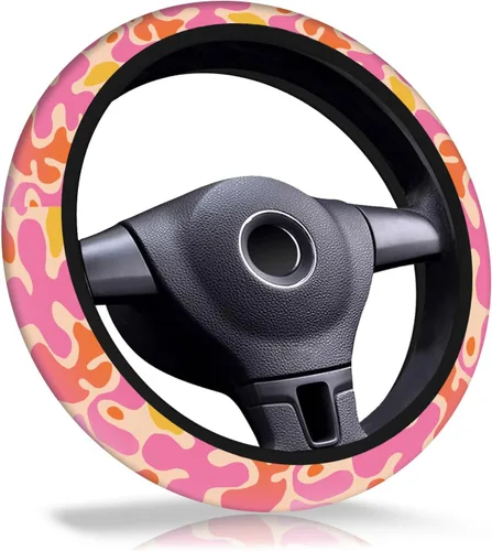 Miniatura 12 de Funda para volante de automóvil, de neopreno elástico transpirable antideslizante de 15 pulgadas, protector para volante de automóvil para mujeres