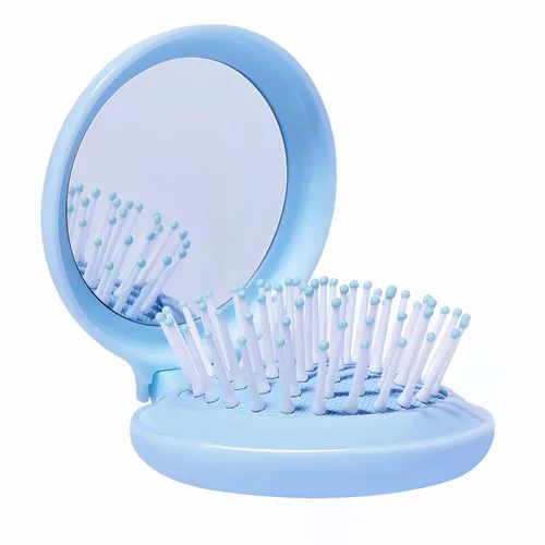 Miniatura 14 de Cepillo de pelo con espejo, juego de espejo compacto y mini cepillo de pelo, cepillo plegable para mujer, regalos para mujer, verde
