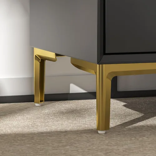 Miniatura 7 de Homsee Mesita de noche de 3 cajones, moderna mesita de noche con almacenamiento, mesa auxiliar versátil con patas de metal para dormitorio, sala