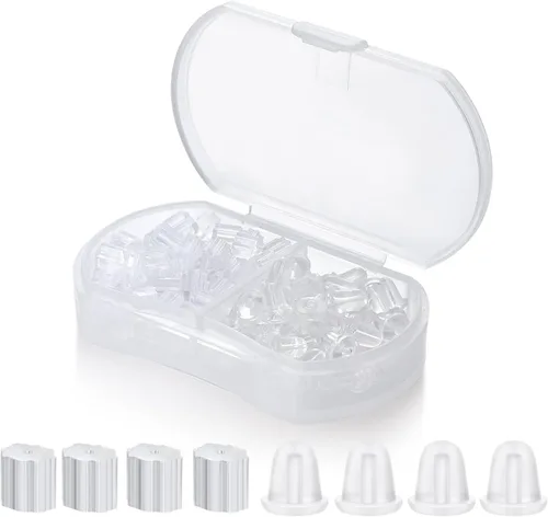 Kerryjewl Respaldos de Silicona para Aretes, 100 piezas Transparentes de Repuesto para Aretes de Botón y Aros, Hipoalergénicos de Goma Cómodos No