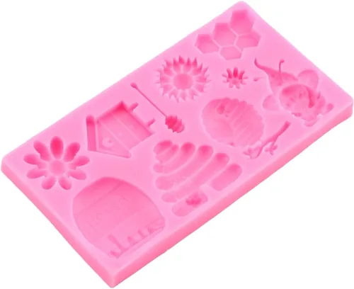 Miniatura 6 de Moldes de silicona de abejorros de abeja para fondant, molde de colmena de abeja, girasol, miel, para decoración de tartas de azúcar, decoración