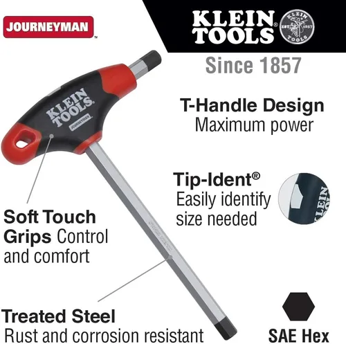 Miniatura 2 de KLEIN TOOLS JTH4E17 Llave hexagonal de 1/2 pulgada con mango en T Journeyman, 4 pulgadas