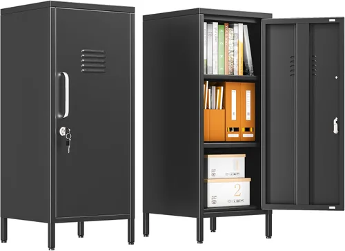 Miniatura 22 de Gabinete de casillero de almacenamiento de 62.2 cm de alto de metal con cerradura - Gabinete pequeño con cerradura para empleados, casillero