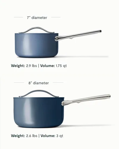 Miniatura 3 de Caraway - Olla de salsa de cerámica antiadherente con tapa (3 cuartos de galón) - No tóxica, sin PTFE ni ácido perfluorooctanoico (PFOA), apta