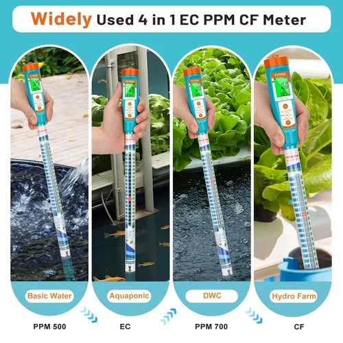 Miniatura 6 de Truncheon EC PPM Medidor de nutrientes para hidropónico, barra de comprobador de conductividad para cultivo hidropónico PPM herramienta de medición