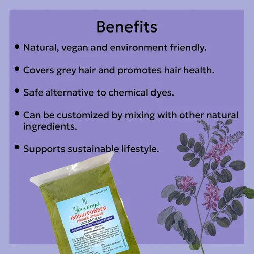 Miniatura 6 de Indigofera Tinctoria (100% natural, libre de químicos, sin amoniaco), color índigo, 3.53 oz (3 paquetes de 3.53 onzas cada uno)