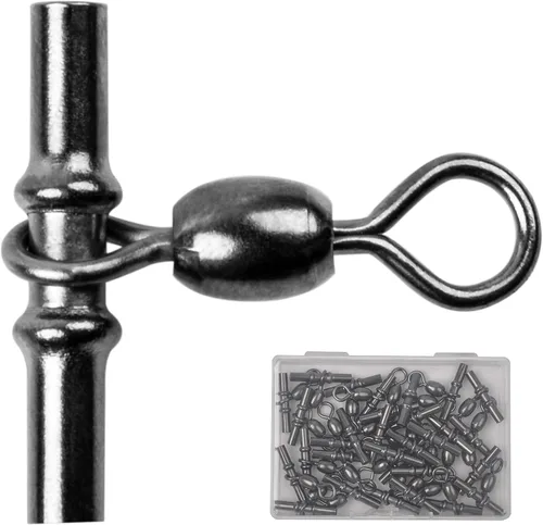 AGOOL Mangas giratorias de pesca de 3 vías, 30 piezas de líneas cruzadas, aparejos de pesca en forma de T, grúa giratoria giratoria de triple barril