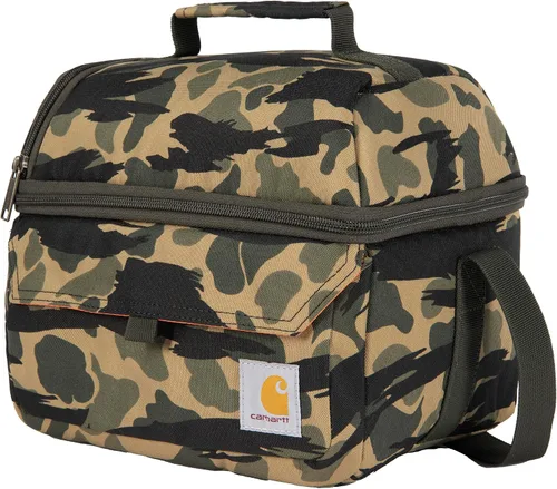 Miniatura 2 de Carhartt Lonchera con dos compartimentos para 12 latas, duradera, totalmente aislada, para mujeres y hombres, lonchera grande (negro)