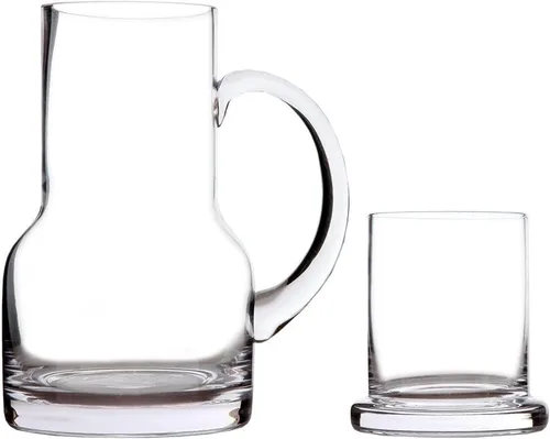 Miniatura 9 de Lily's Home Jarra de agua nocturna con vaso, boquilla fácil de verter para uso sin ensuciar en dormitorio, baño o cocina, taza de uso como tapa