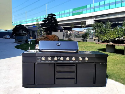 Miniatura 4 de Parrilla de cocina de acero inoxidable 3 en 1 negro para barbacoa al aire libre, isla de cocina, gas licuado de gas licuado de gas licuado de gas
