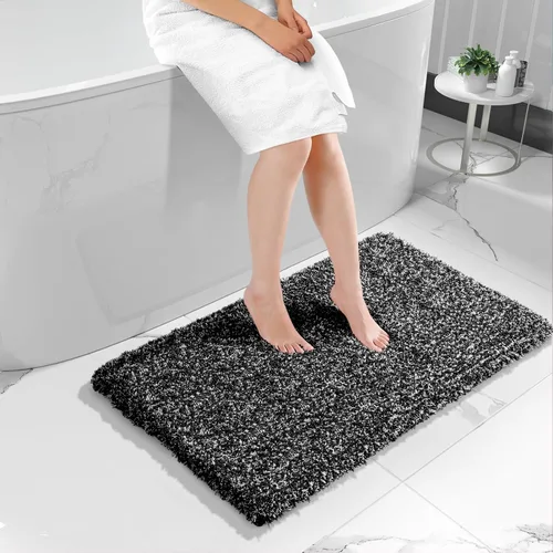 Miniatura 62 de Yimobra Alfombra de baño de felpa esponjosa, súper lanuda suave, cómoda, antideslizante, absorbente de agua, alfombra de baño de microfibra que se