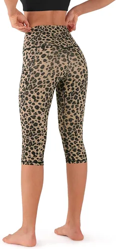 Miniatura 3 de ODODOS - Leggings tipo capri de mujer, no se traslucen y modelan el abdomen, con cintura alta y bolsillos para hacer yoga, atletismo, ejercicio
