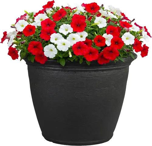 Miniatura 15 de Sunnydaze Anjelica - Maceta grande de plástico para plantas, maceta grande de plástico de doble pared para exteriores con agujeros de drenaje Óxido