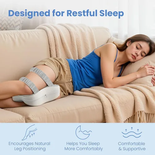 Miniatura 6 de JINXIA Almohada de rodilla para dormir de lado, cómoda almohada de espuma viscoelástica para dormir de lado, almohada para dormir entre piernas