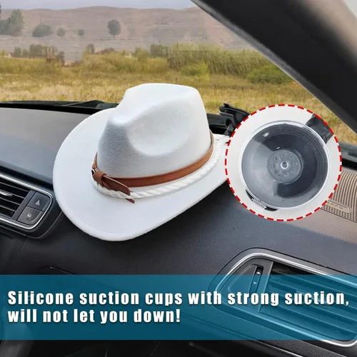 Miniatura 3 de Ziciner - Monturas para sombrero de vaquero para su vehículo, con ventosa, soporte para sombrero para mantener su sombrero firmemente