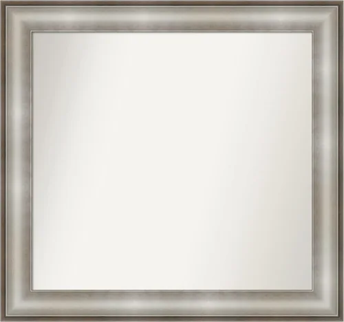 Miniatura 433 de Amanti Art Espejo de baño plateado para sobre fregadero, 28 x 47 pulgadas, espejo rectangular de plata imperial, marco de madera tradicional de gran