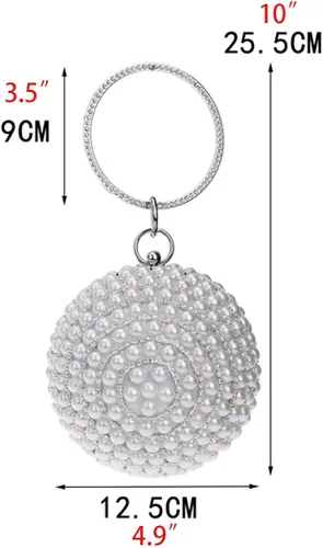 Miniatura 2 de Tngan Bolso de noche para mujer, bola redonda, bolso de boda, bolso de perlas artificiales
